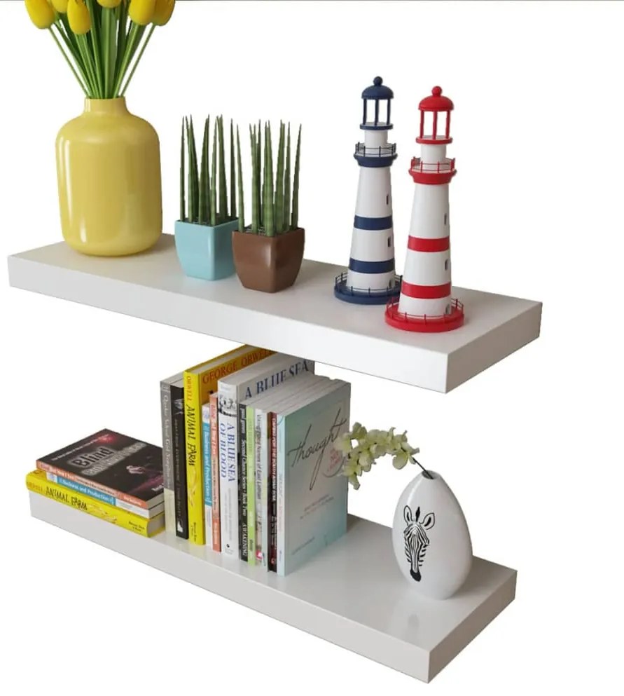 Prateleiras de parede 4 pcs branco 60 cm