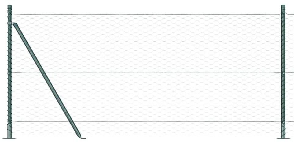 Cerca Hexagonal vidaXL Verde 0.8x10 m Aço