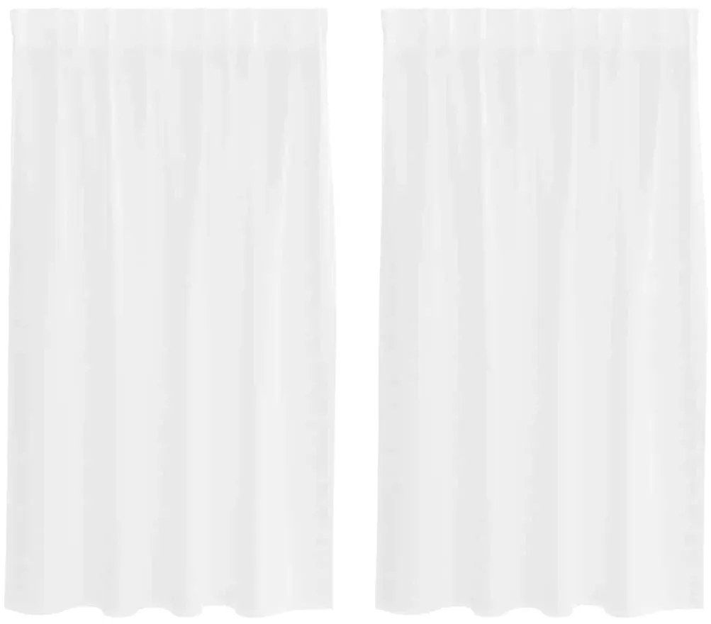 Cortinas com cortinas 2 pcs Branco 140 x 140 cm Poliéster