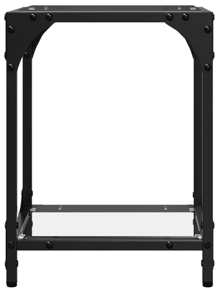 Mesas de centro c/ topo vidro transparente 2 pcs 30x30x40cm aço