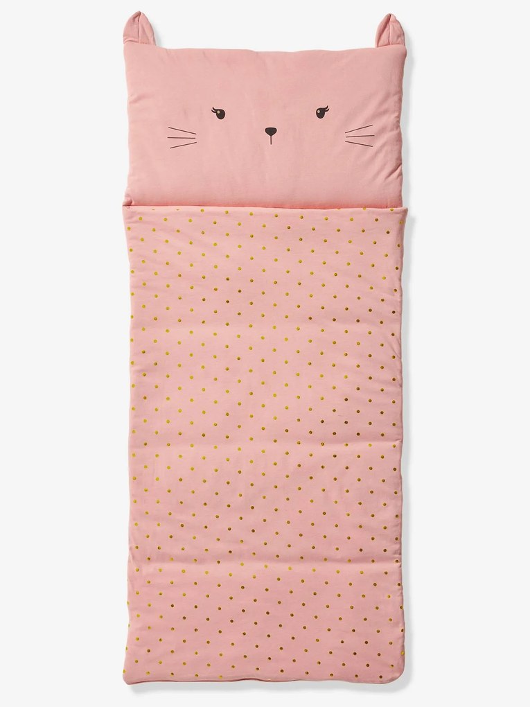 Agora -25% | Saco-cama Gato, com algodão reciclado rosa