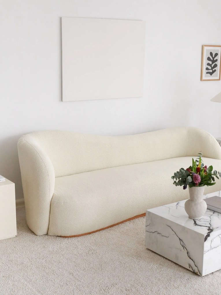 Sofá de 3 Lugares Slon – Branco – 225x75x88 cm