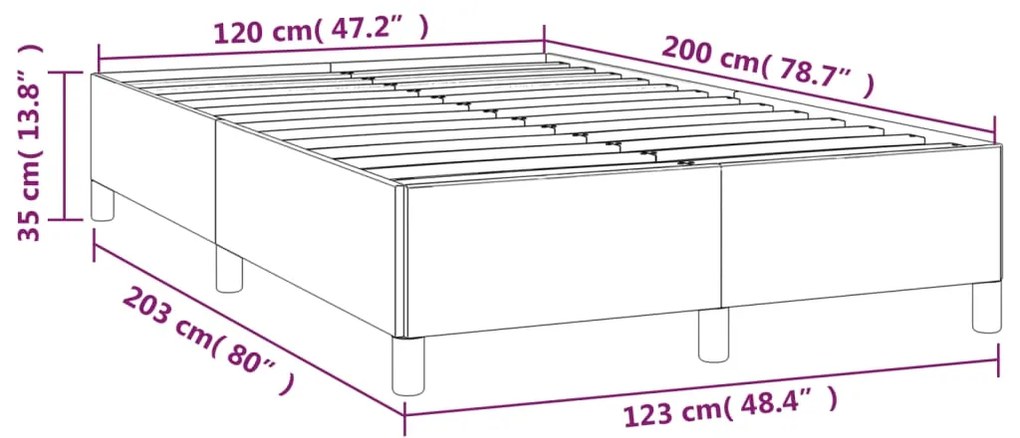 Estrutura de cama 120x200 cm couro artificial cinzento