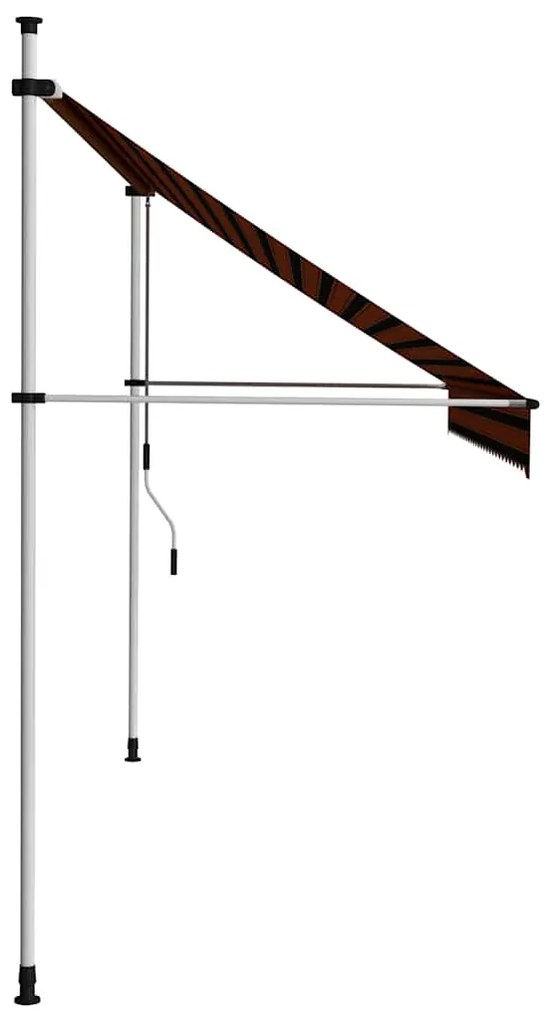 Toldo retrátil manual 300 cm laranja e castanho