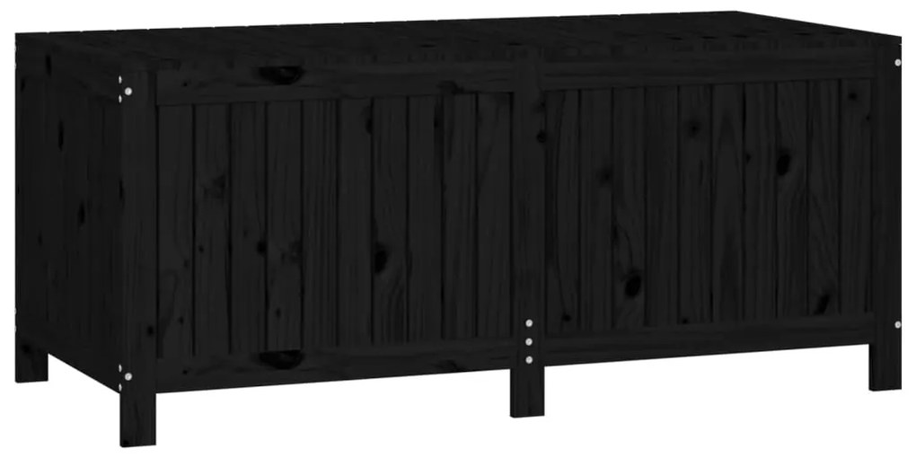 Caixa de arrumação jardim 147x68x64 cm pinho maciço preto