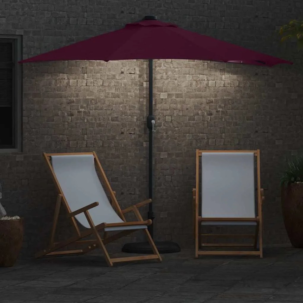 Guarda-sol de Jardim Vermelho bordô 294 x 150 x 224 cm tecido