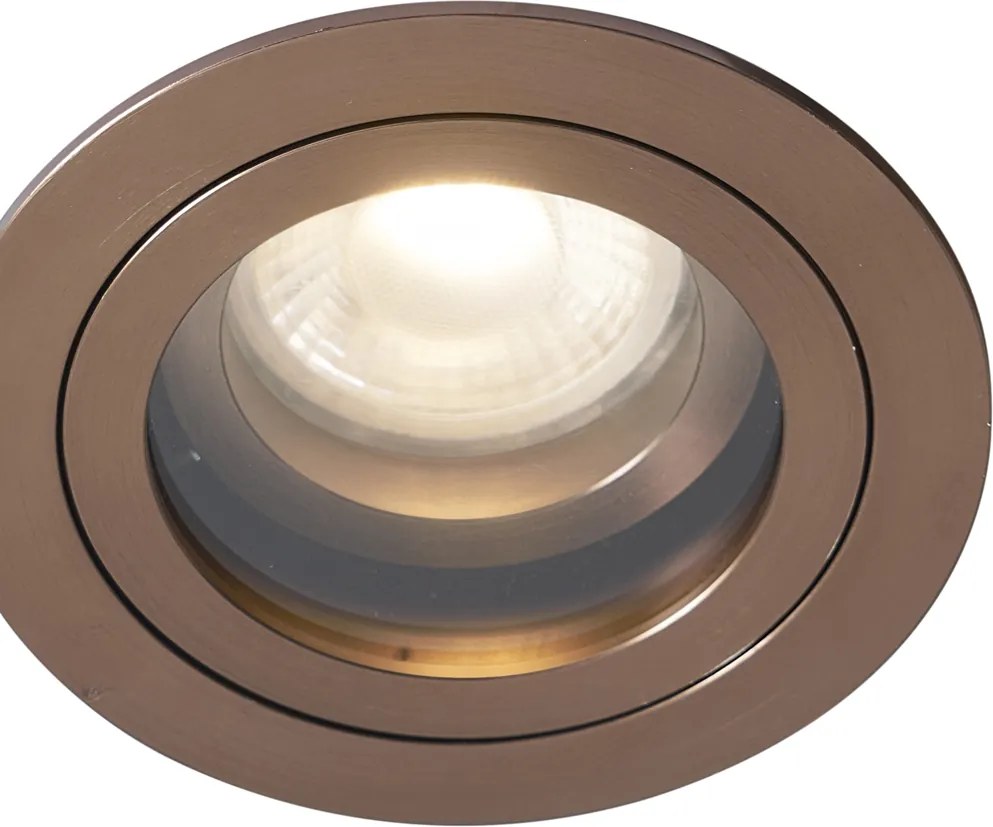 Conjunto de 6 focos embutidos modernos bronze escuro giratórios e inclináveis IP44 - Chuck