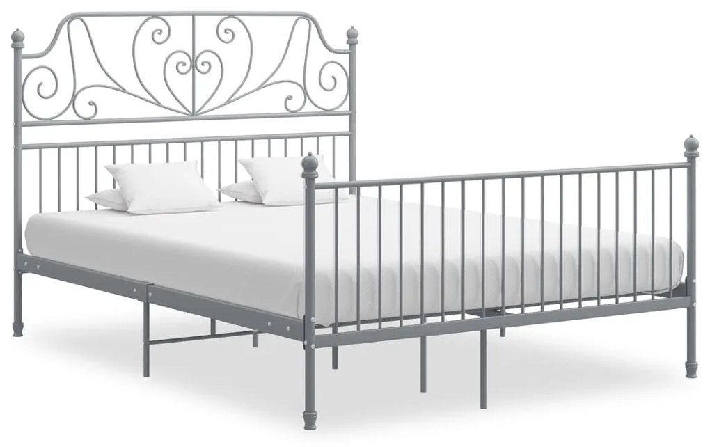 vidaXL Estrutura de cama sem colchão 140x200 cm metal cinzento
