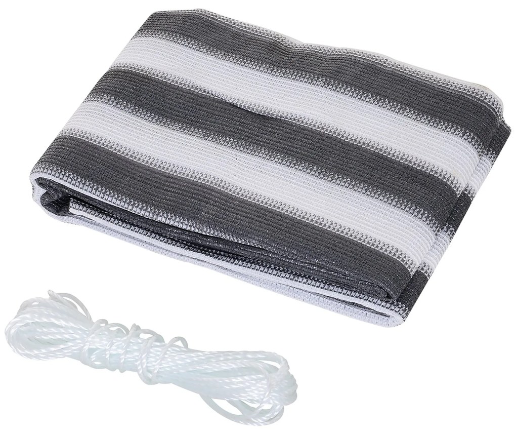 2 Peças de Revestimento de Varanda Tela de proteção de privacidade HDPE 500x90cm com cordas