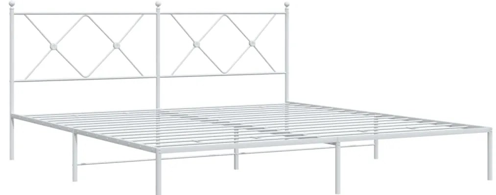 Estrutura de cama com cabeceira 180x200 cm metal branco