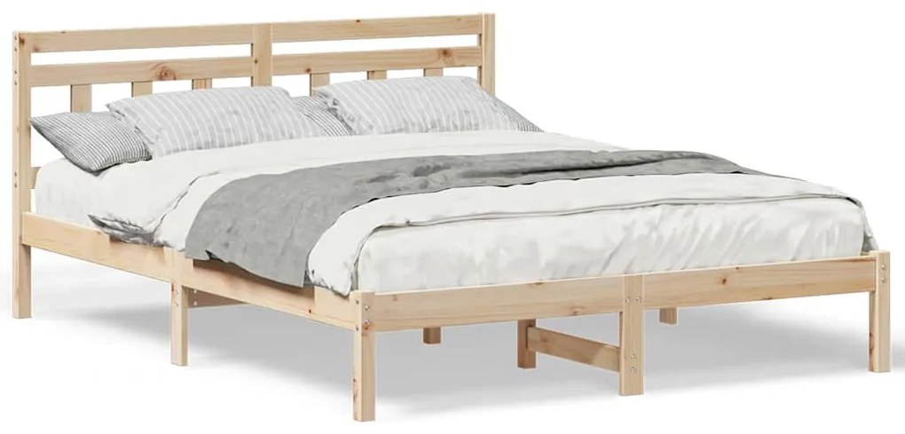Estrutura da Cama Castanho 150 x 200 cm Madeira de pinho maciça