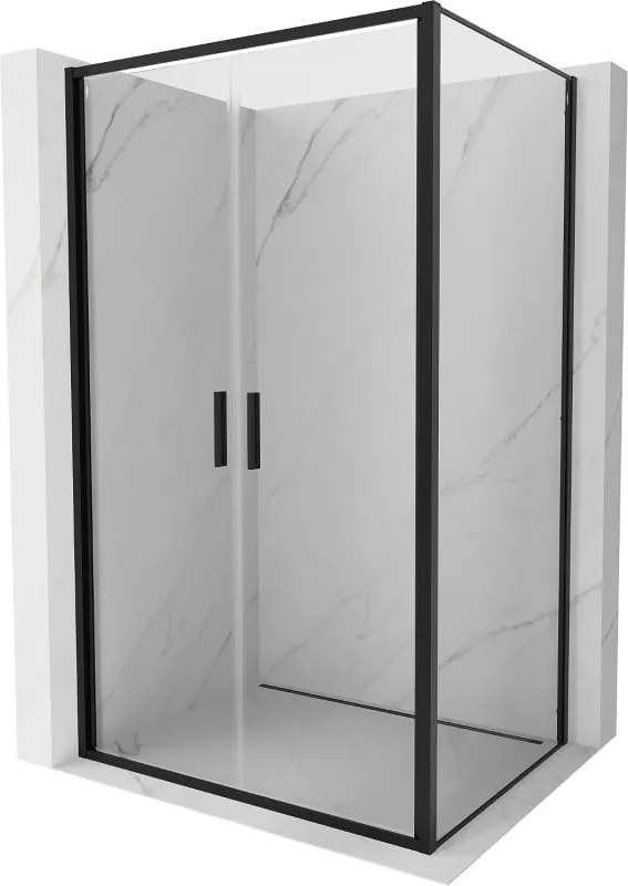 Mexen Exo cabine de duche articulada 100 x 80 cm, transparente, preta - 814-100-080-70-00