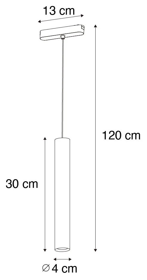 Candeeiro pendente moderno preto para sistema de calha monofásico 4.5W 3000K - Magnetic Cassie