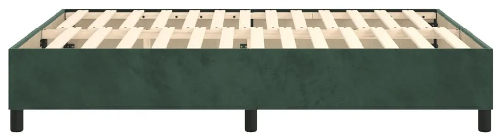 Estrutura de cama com molas 140x190 cm veludo verde-escuro