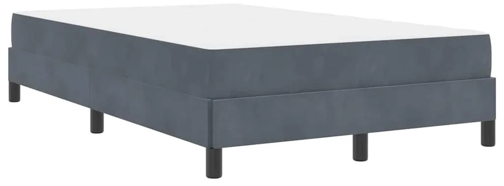 Cama box spring com colchão Cinza Escuro 120 x 190 cm Veludo