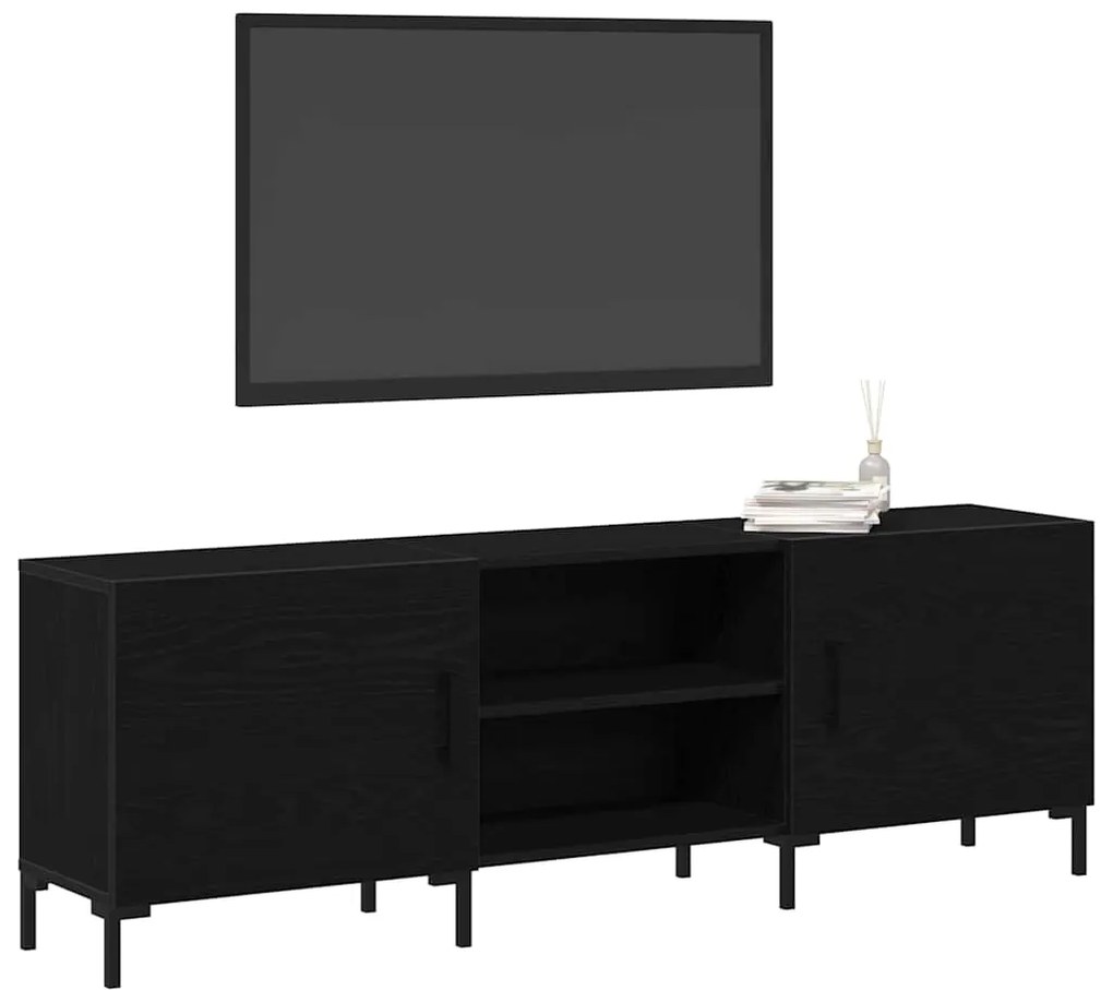 Armário para TV vidaXL Preta Carvalho 150x30x50 cm em Madeira Derivada