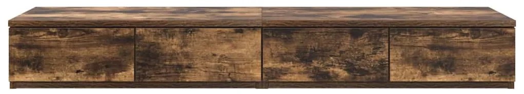 Gavetas de Cama vidaXL Carvalho Fumado 120x36,5x16,5 cm Madeira Engenh