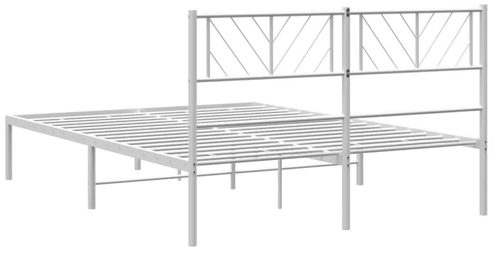 Estrutura de cama com cabeceira 135x190 cm metal branco