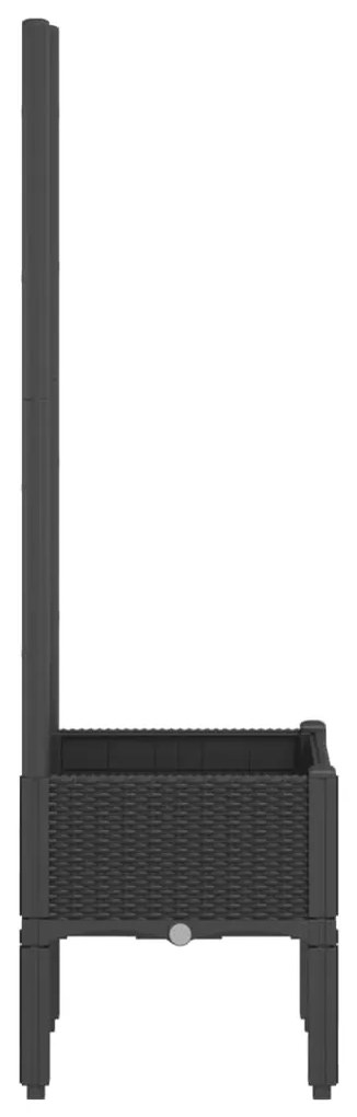 Vaso/floreira de jardim c/ treliça 40x40x142 cm PP preto