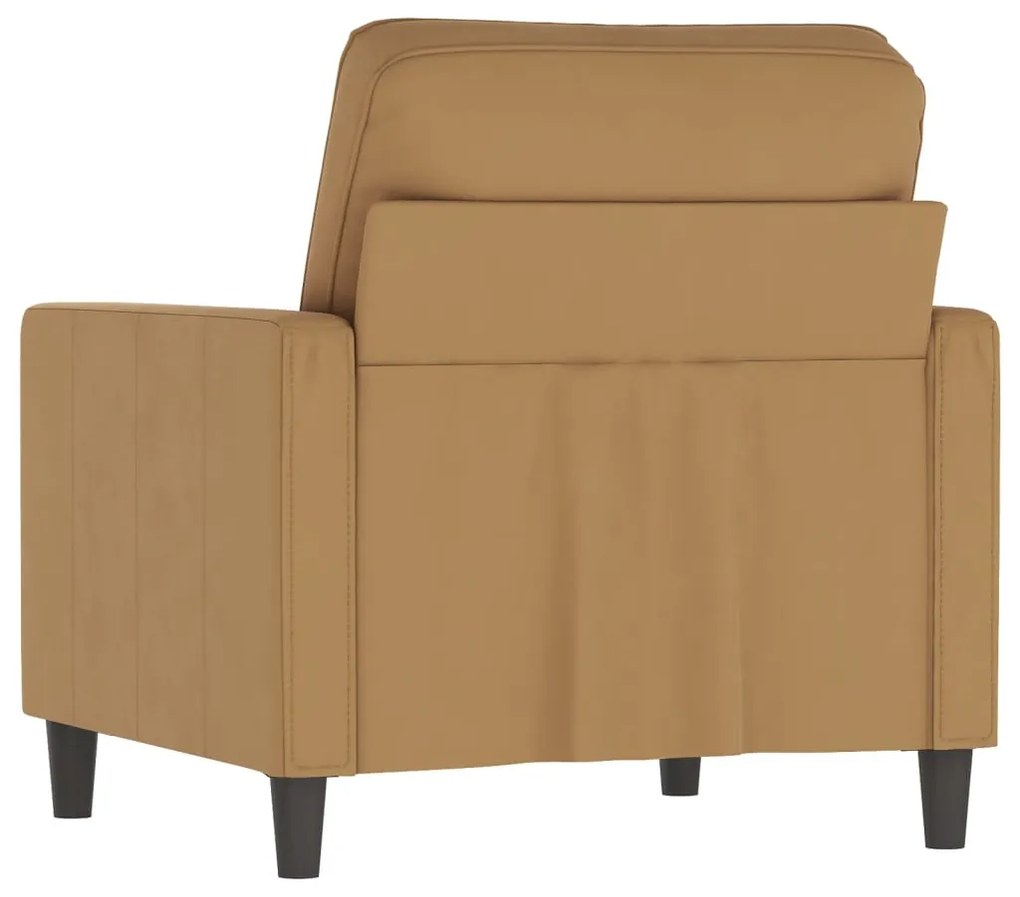 Poltrona 60 cm veludo castanho