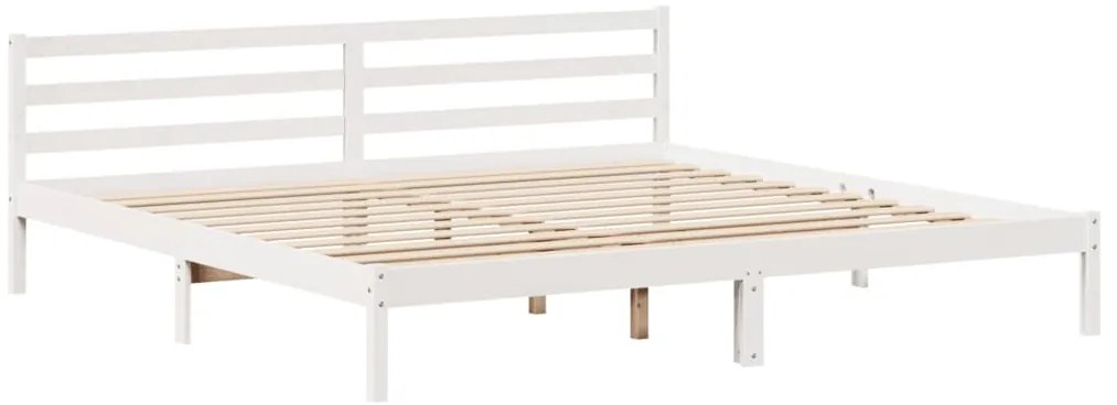 Cama com estante sem colchão 180x200 cm pinho maciço branco