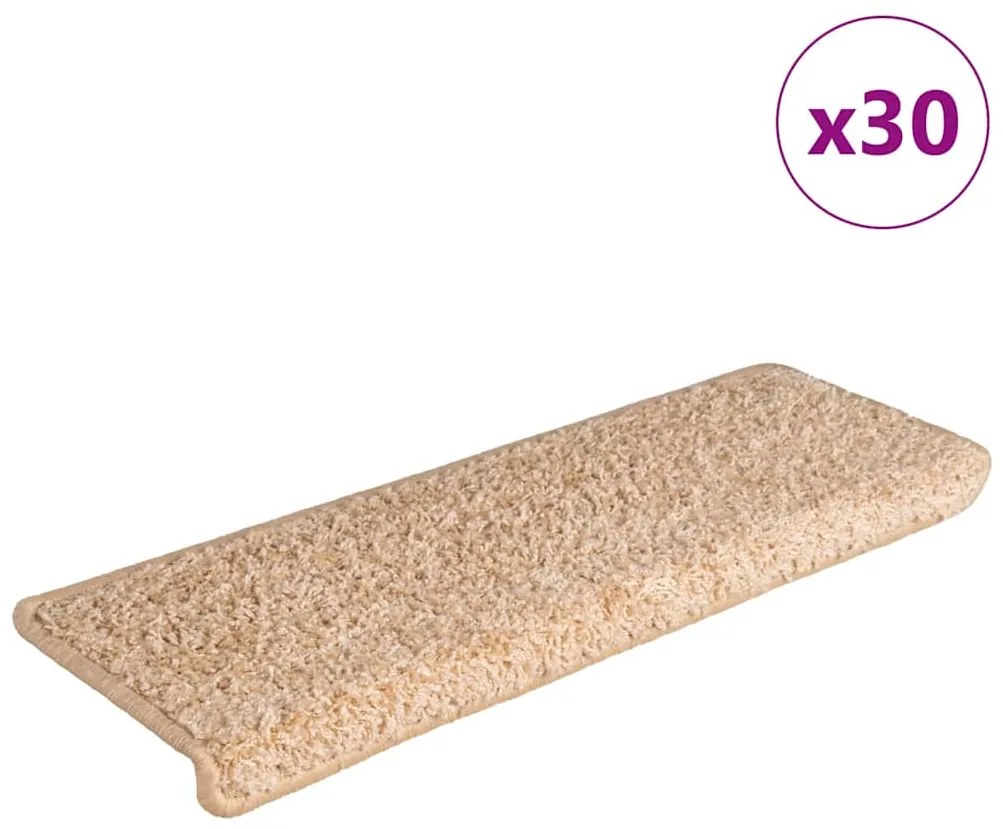 Tapetes de escadas 30 pcs 65x21x4 cm dourado