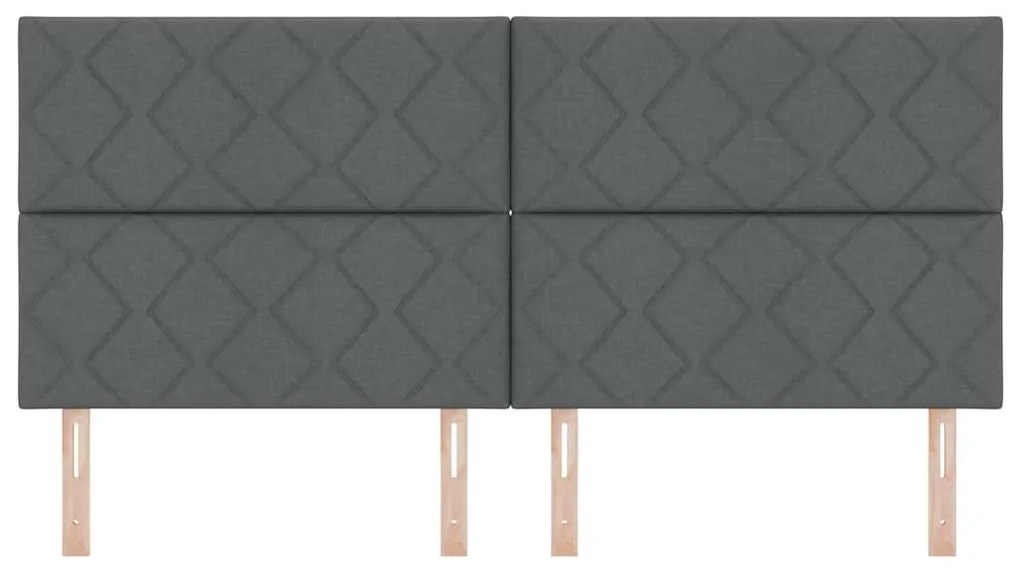 Cabeceira Cinza Escuro, Design de Blocos de Diamante, 200 cm em Tecido