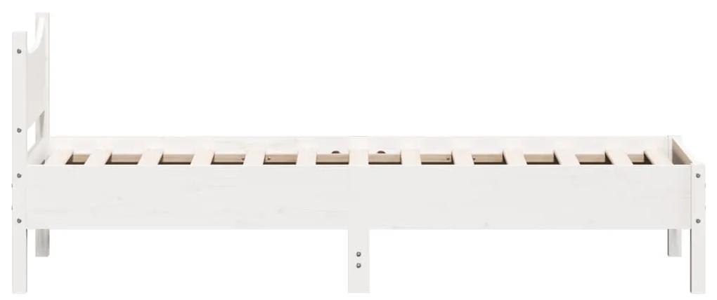 Estrutura de cama 100x200 cm madeira de pinho maciça branco