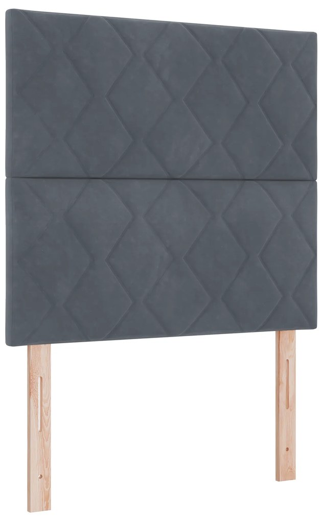 Cabeceira Design de Blocos de Diamante Cinza Escura 90 cm Veludo