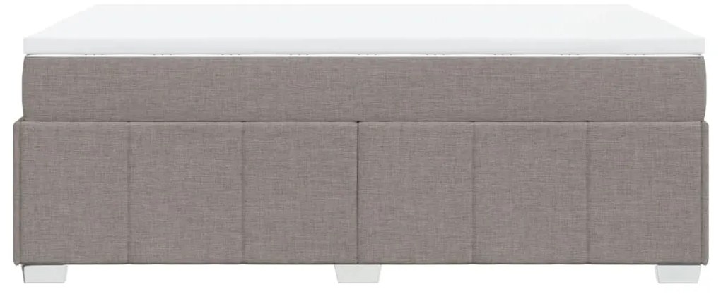 Cama boxspring c/ colchão 120x190cm tecido castanho-acinzentado