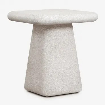 Mesa Auxiliar Para Jardim Quadrada 45x45 Cm Em Cimento Maelis Cinza Pedra Claro - Sklum