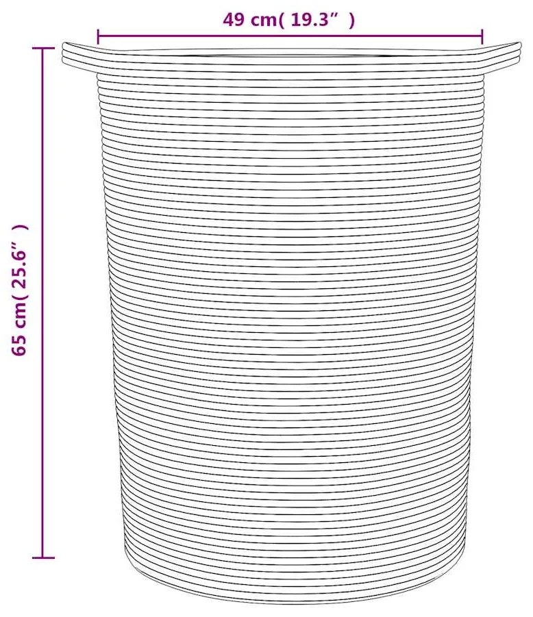 Cesto de arrumação Ø49x65 cm algodão preto e branco