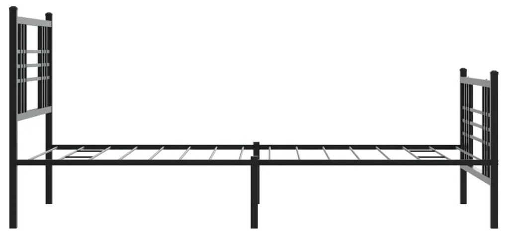 Estrutura de cama com cabeceira e pés 90x200 cm metal preto