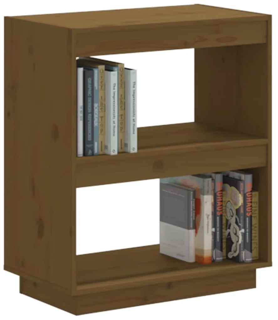 Estante para livros 60x35x71 cm pinho maciço castanho-mel