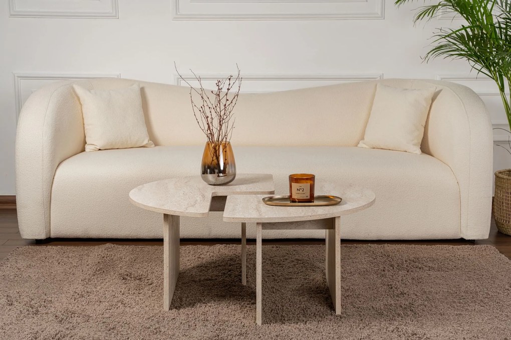 Mesa de Café Moira – Travertino – Ø90 cm x 41 cm