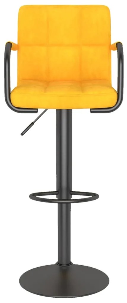 Bancos de bar 2 pcs veludo amarelo mostarda
