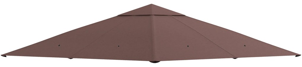 Outsunny Toldo de substituição de 3 x 3 m para barraca de jardim gazebo ao ar livre com 8 orifícios de drenagem e ventilação marrom