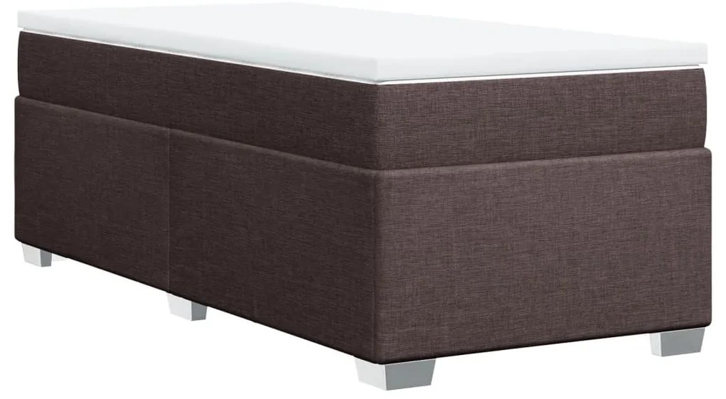 Cama com molas/colchão 90x190 cm tecido castanho-escuro