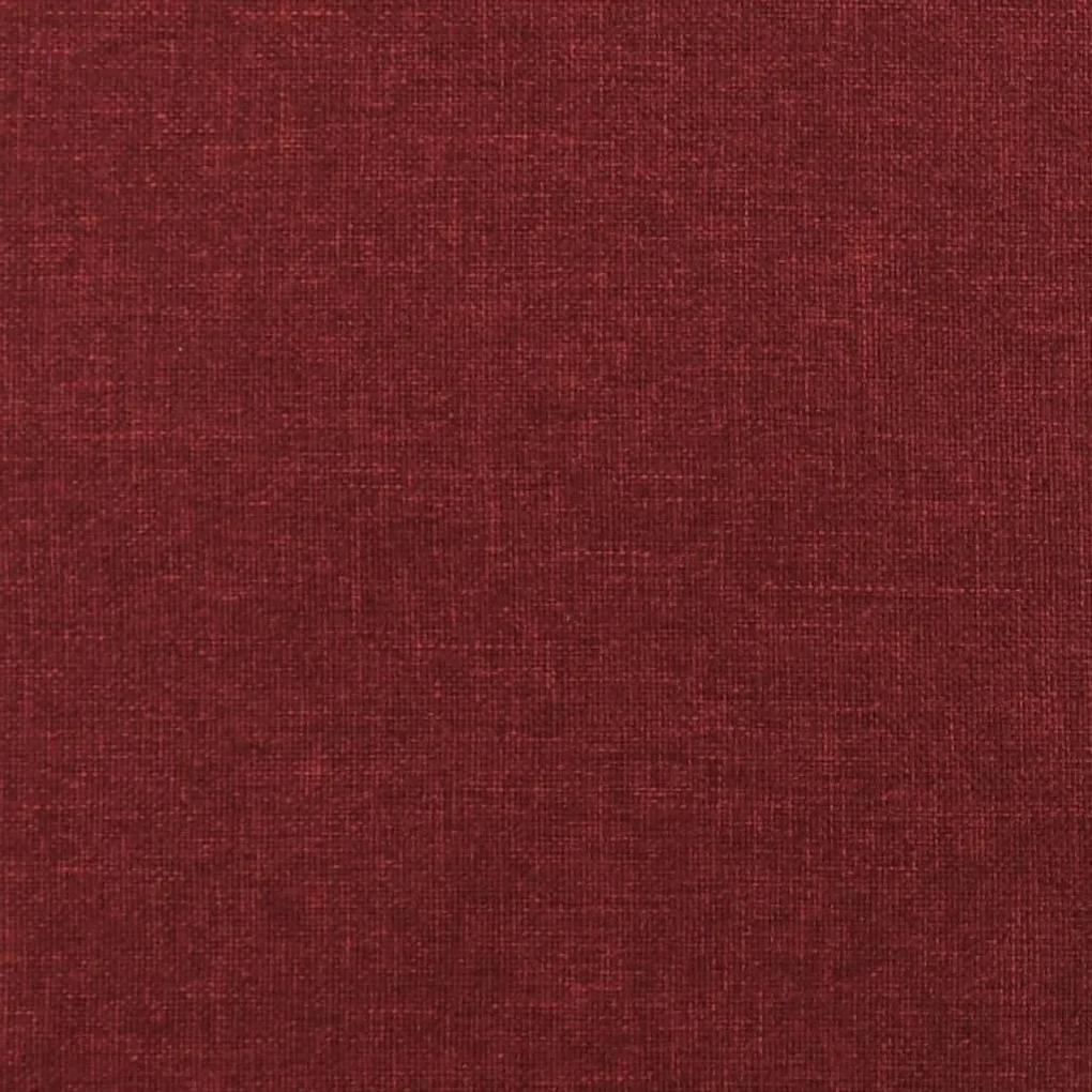 Apoio de pés 60x60x36 cm tecido/couro artificial vermelho tinto