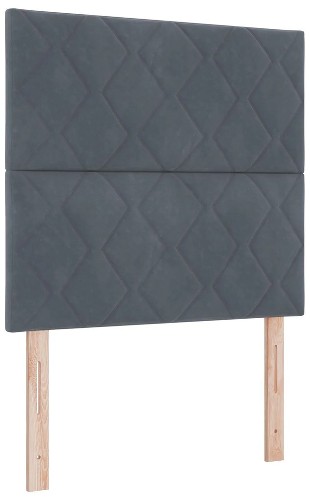 Cama Box com Colchão e Banco Cinza Escuro 120x200 cm Veludo
