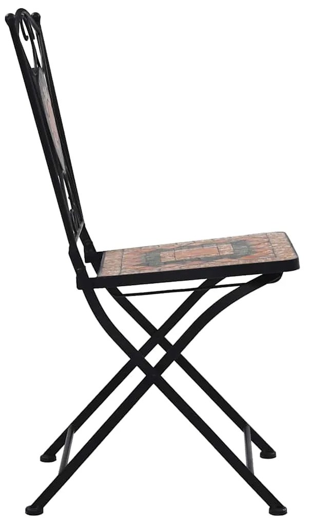 Cadeiras bistrô em mosaico 2 pcs laranja/cinzento