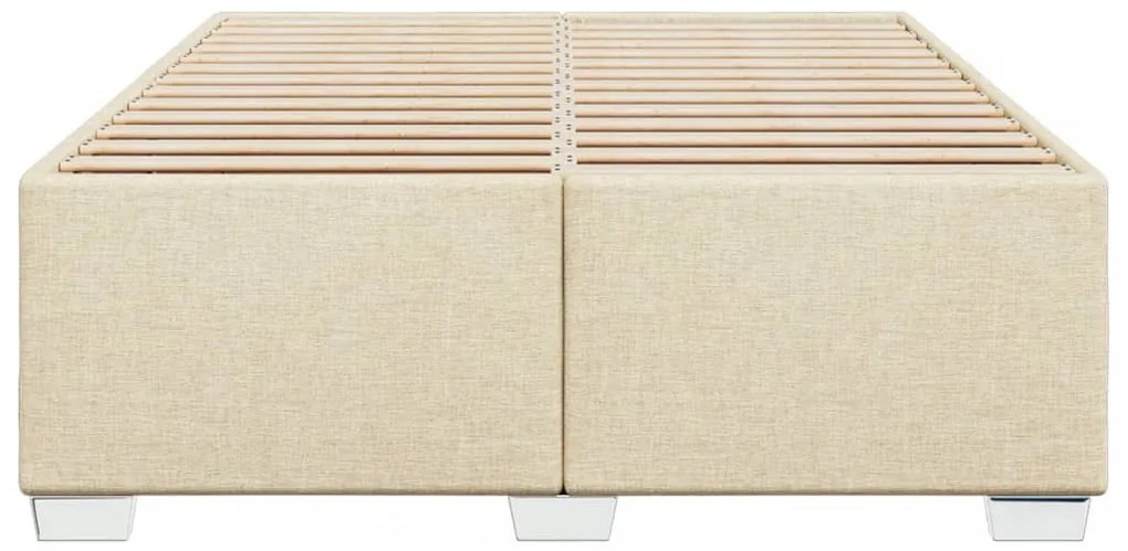 Estrutura de cama sem colchão 140x190 cm tecido cor creme