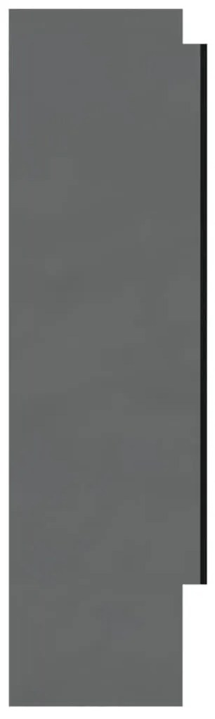 Armário espelhado p/ casa banho 80x15x60cm MDF cinza brilhante