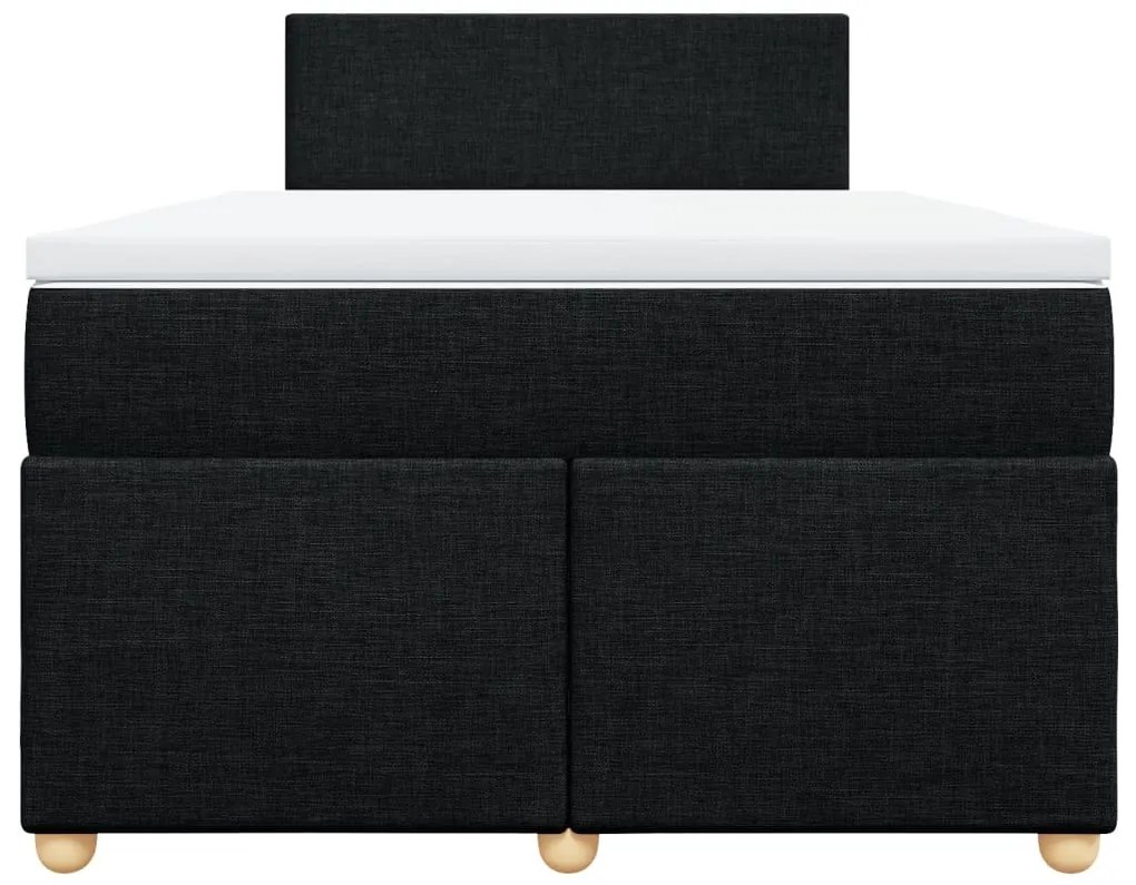 Cama com molas/colchão 120x200 cm tecido preto