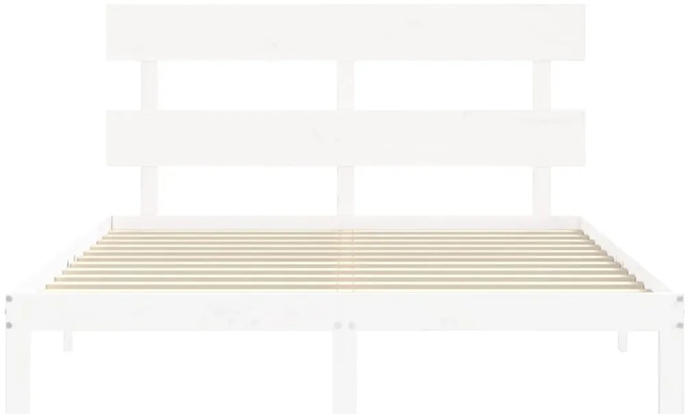 Cama sem colchão 160x200 cm madeira de pinho maciça branco