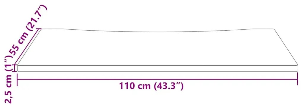 Tampo de secretária 110x55x2,5 cm pinho maciço