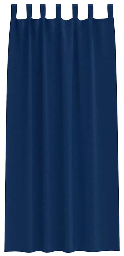 Cortinas com cortinas 2 pcs Azul escuro 260 x 140 cm Poliéster