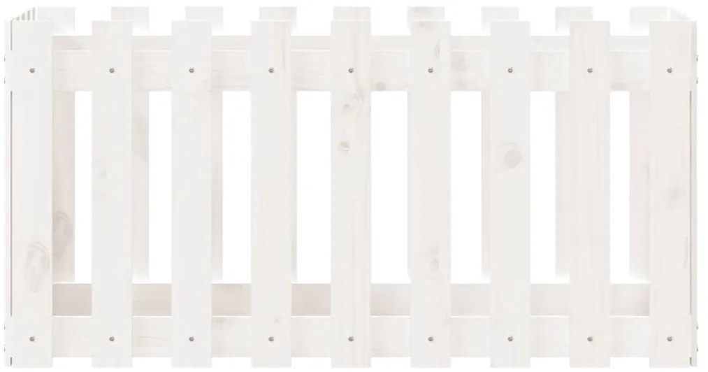Canteiro elevado design cerca 100x50x50 cm pinho maciço branco