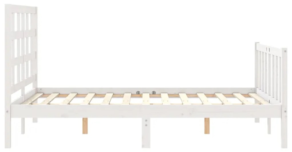Cama sem colchão 120x200 cm madeira de pinho maciça branco