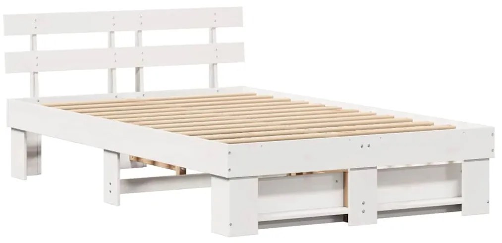 Cama com Gavetas - Branca 120 x 190 cm - Pinho Sólido